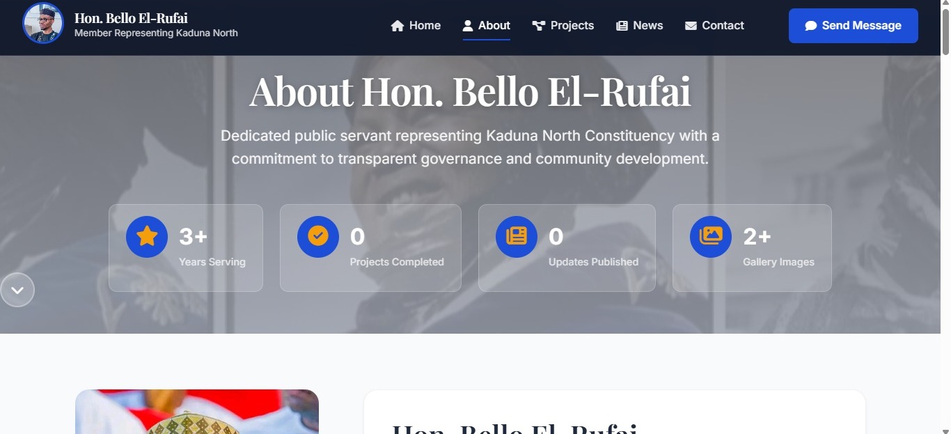 Mockup for Hon. Bello El-Rufai Constituency Management System
