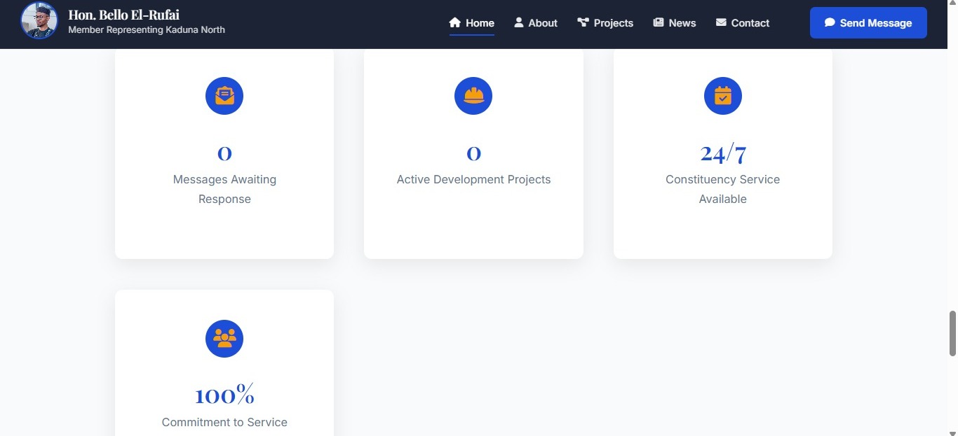 Mockup for Hon. Bello El-Rufai Constituency Management System