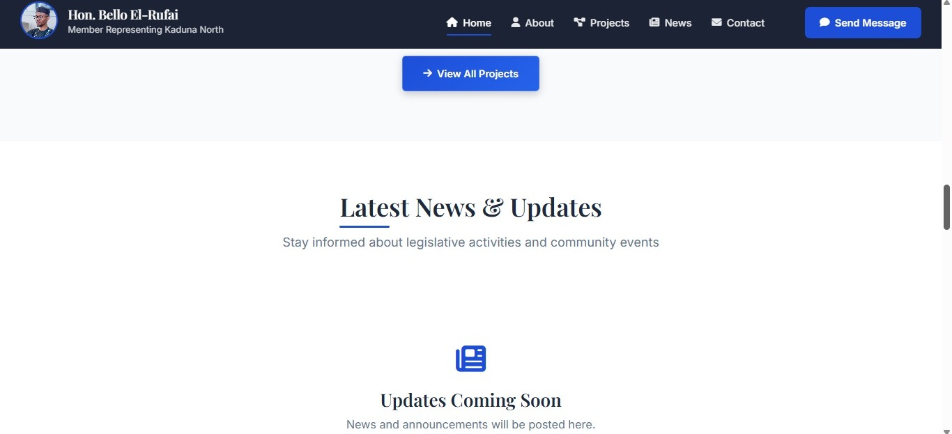 Mockup for Hon. Bello El-Rufai Constituency Management System